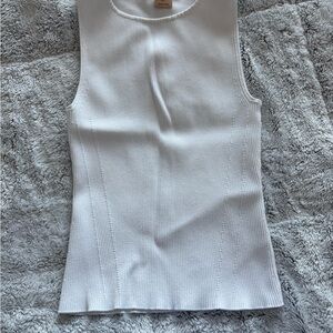 Bailey 44 White Ribbed Crewneck Tank